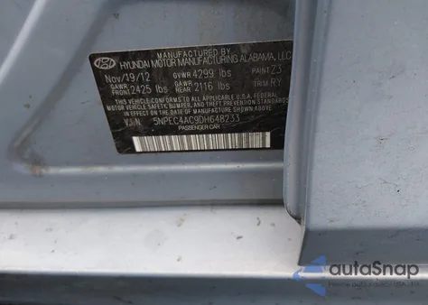 2013 Hyundai Sonata Se from USA, damaged, VIN 5NPEC4AC9DH648233